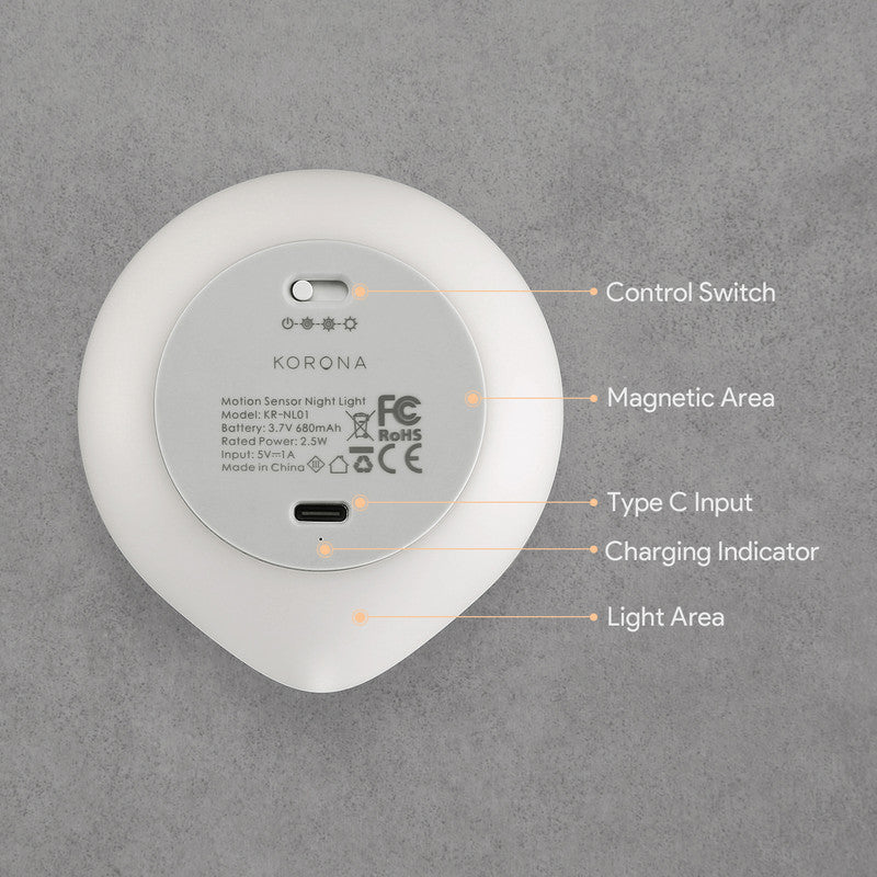 LED Motion Sensor Night Light Indoor, Cordless Battery Powered,Stick-on Warm White Light with Built-in Infrared Motion Detection, Sensor Light for Hallway,Bedroom