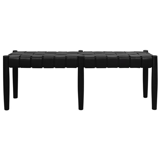 Elliot Leather Bench (Black)